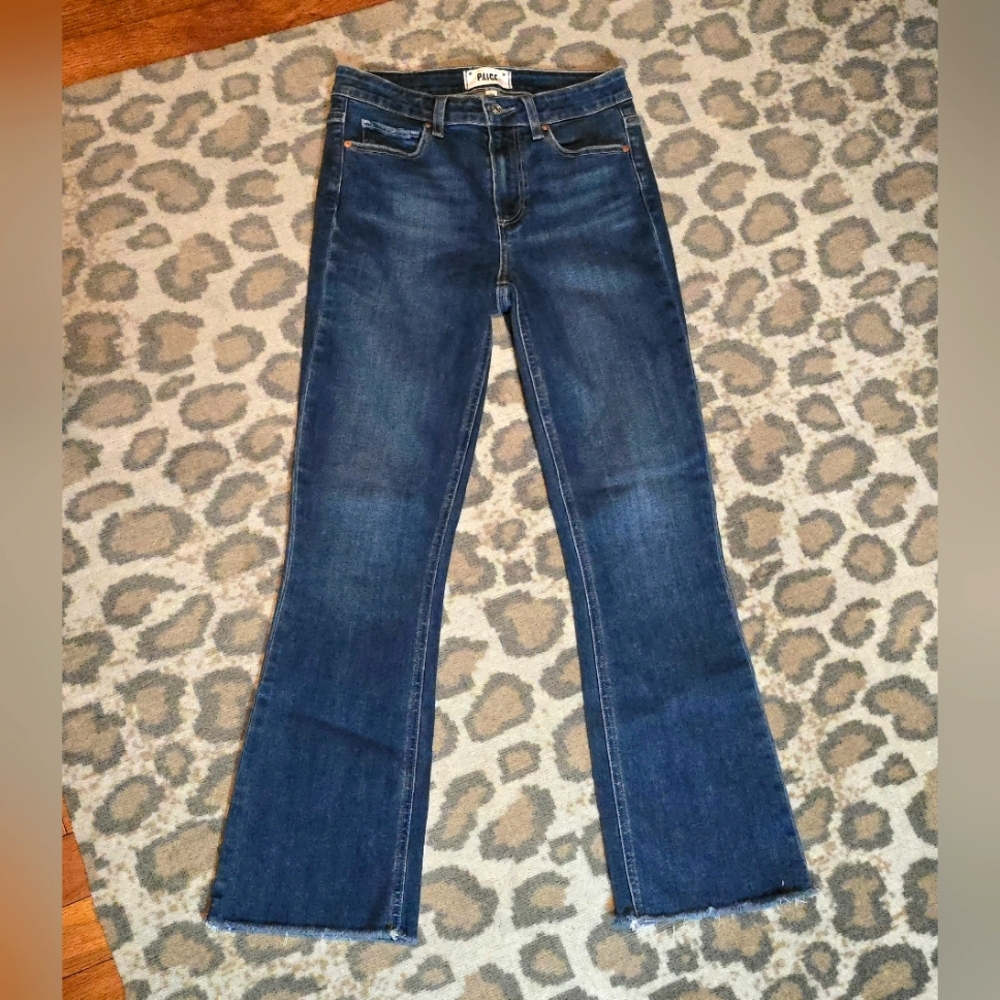Womans Blue Colete Crop Flare Paige Jeans Sz 26